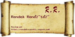 Rendek Renátó névjegykártya
