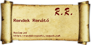 Rendek Renátó névjegykártya
